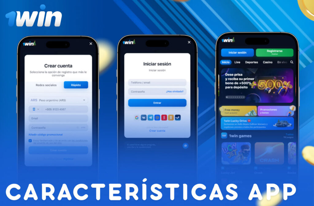 La funcionalidad de la app de 1win